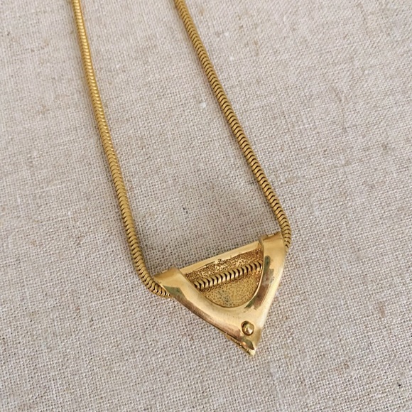 Vintage 80s sparkly rhinestone and gold plated pendant. - Picture 4 of 4